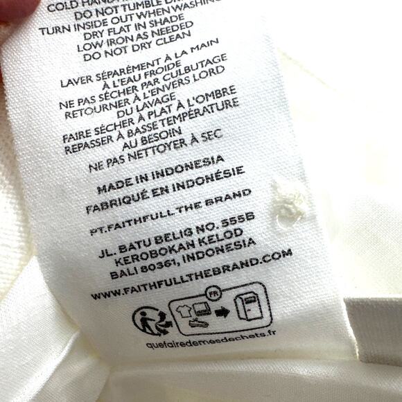 Faithfull the Brand White Linen Seema Top Size 4 - Picture 9 of 11